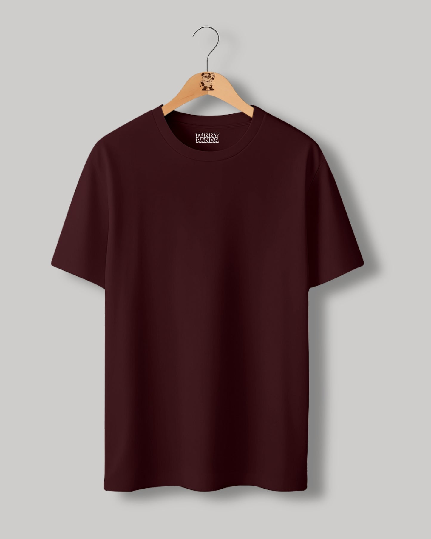CLASSIC FIT MAROON PLAIN UNISEX T-SHIRT