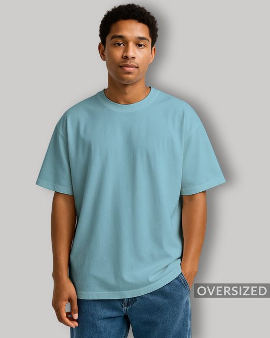 OVERSIZED BABY BLUE PLAIN TSHIRT
