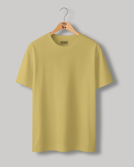 CLASSIC FIT BEIGE PLAIN UNISEX T-SHIRT
