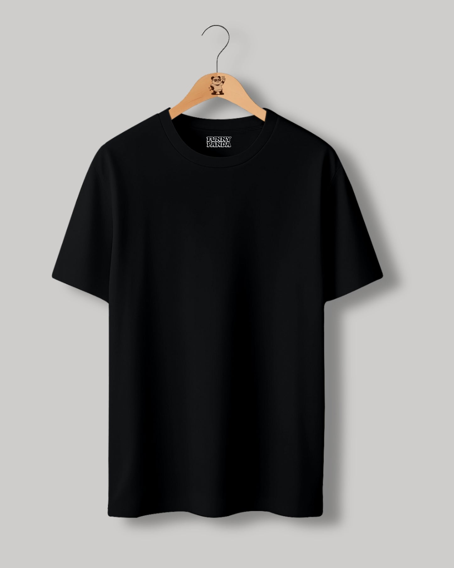 CLASSIC FIT BLACK PLAIN UNISEX T-SHIRT