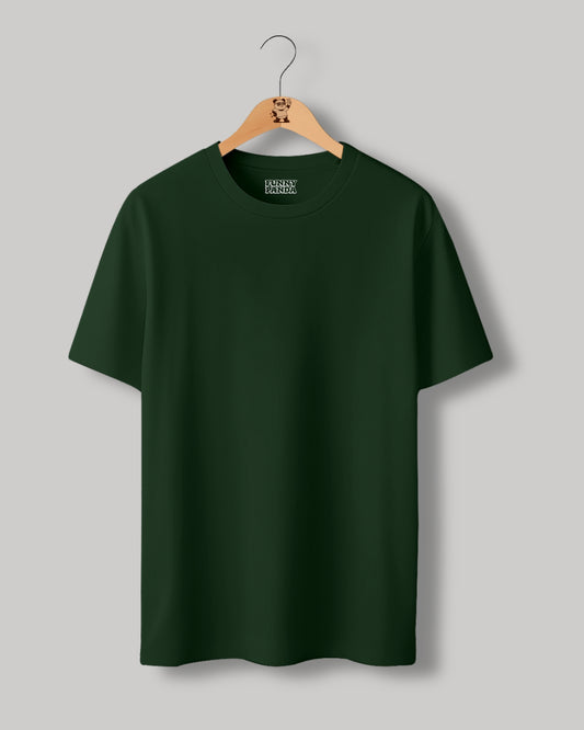CLASSIC FIT BOTTLE GREEN PLAIN UNISEX T-SHIRT