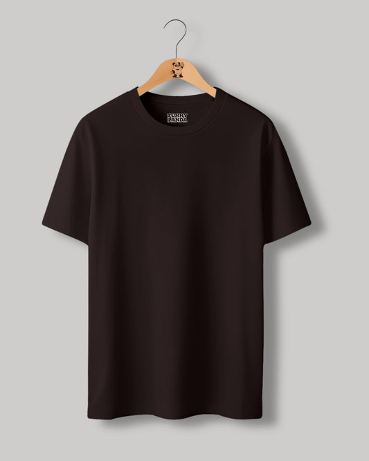 CLASSIC FIT COFFEE BROWN PLAIN UNISEX T-SHIRT