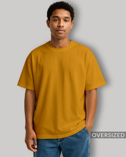 OVERSIZED GOLDEN YELLOW PLAIN TSHIRT