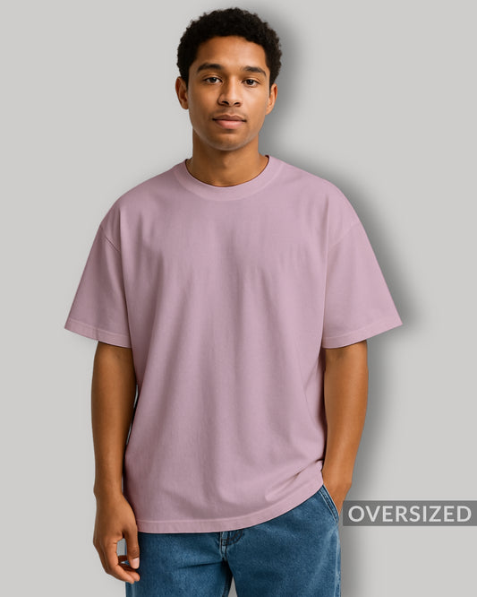 OVERSIZED LIGHT BABY PINK PLAIN TSHIRT