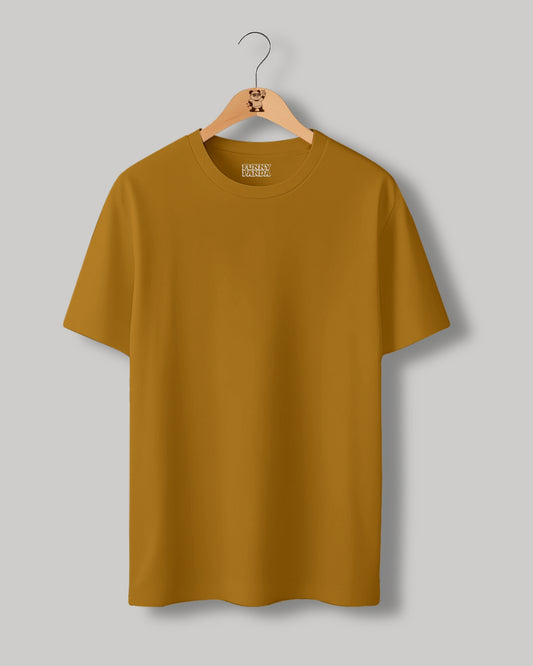 CLASSIC FIT MUSTARD YELLOW PLAIN UNISEX T-SHIRT