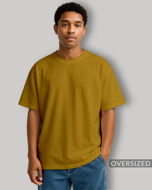 OVERSIZED MUSTARD YELLOW PLAIN TSHIRT