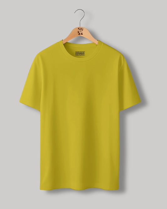 CLASSIC FIT NEW YELLOW PLAIN UNISEX T-SHIRT