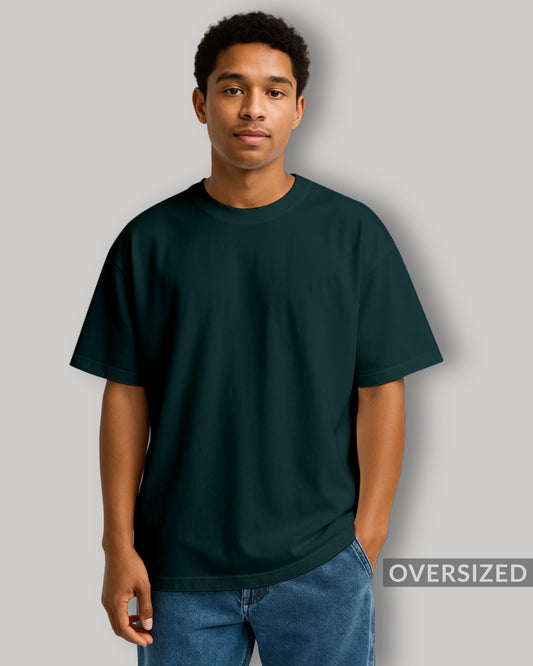OVERSIZED PETROL BLUE PLAIN TSHIRT