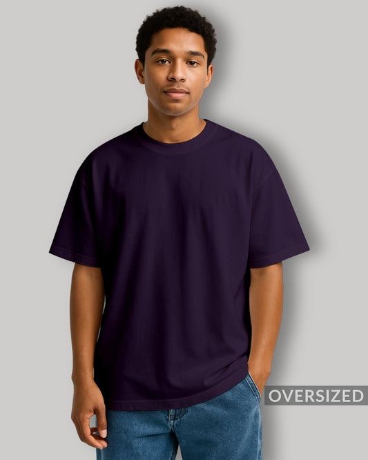 OVERSIZED PURPLE PLAIN TSHIRT