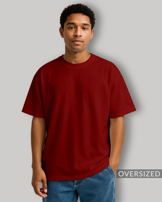 OVERSIZED RED PLAIN TSHIRT